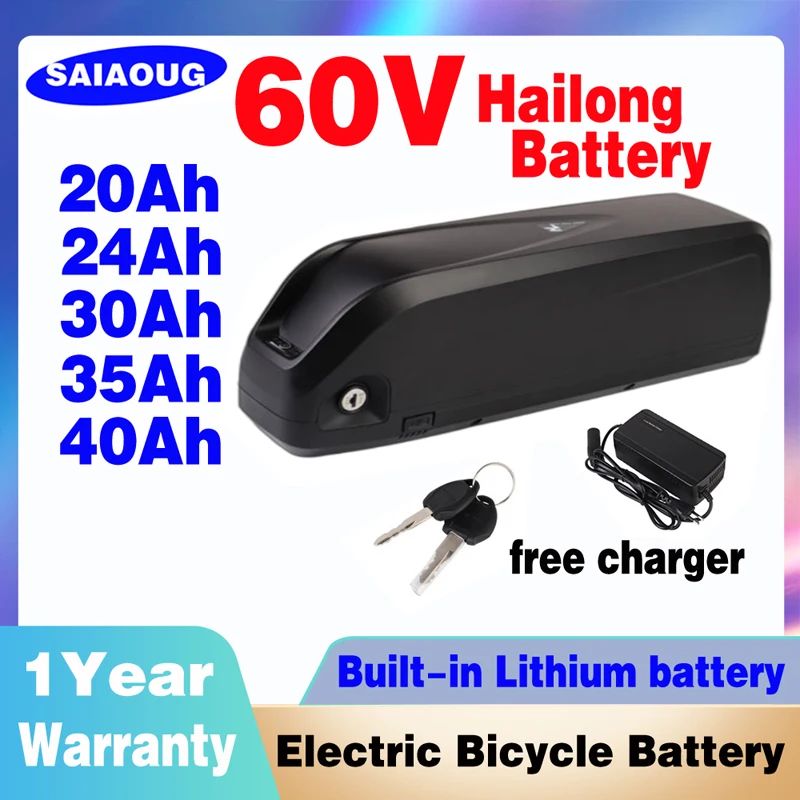 

Electric bicycle battery pack 60v 40ah Sea Dragon 18650 built-in brand Lithium Battery 52V 20Ah 48V 24Ah 36V 30H electric scoote