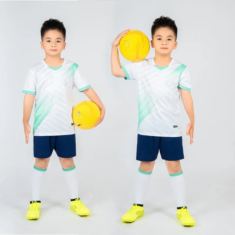 Boys Football Jersey tracksuit Child Soccer Sports Uniforms Kids Play Ball Sportswear Kits vest children\'s football suit Socks