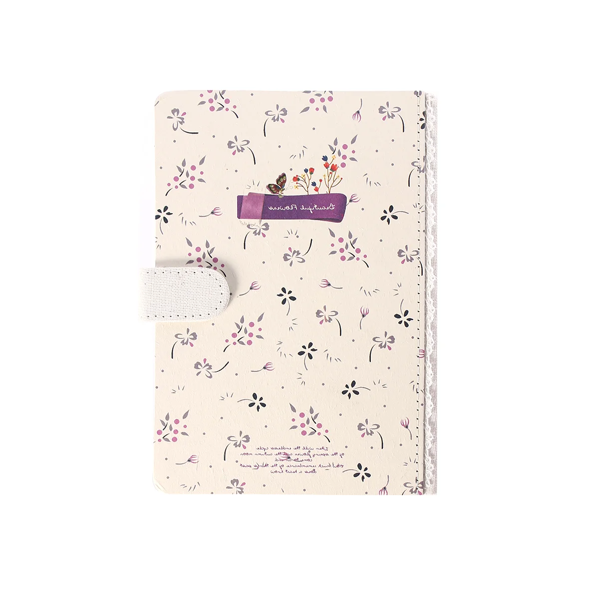 

Small and Fresh Literature Hardcover Notebook with Flowers Journal Diary Floral