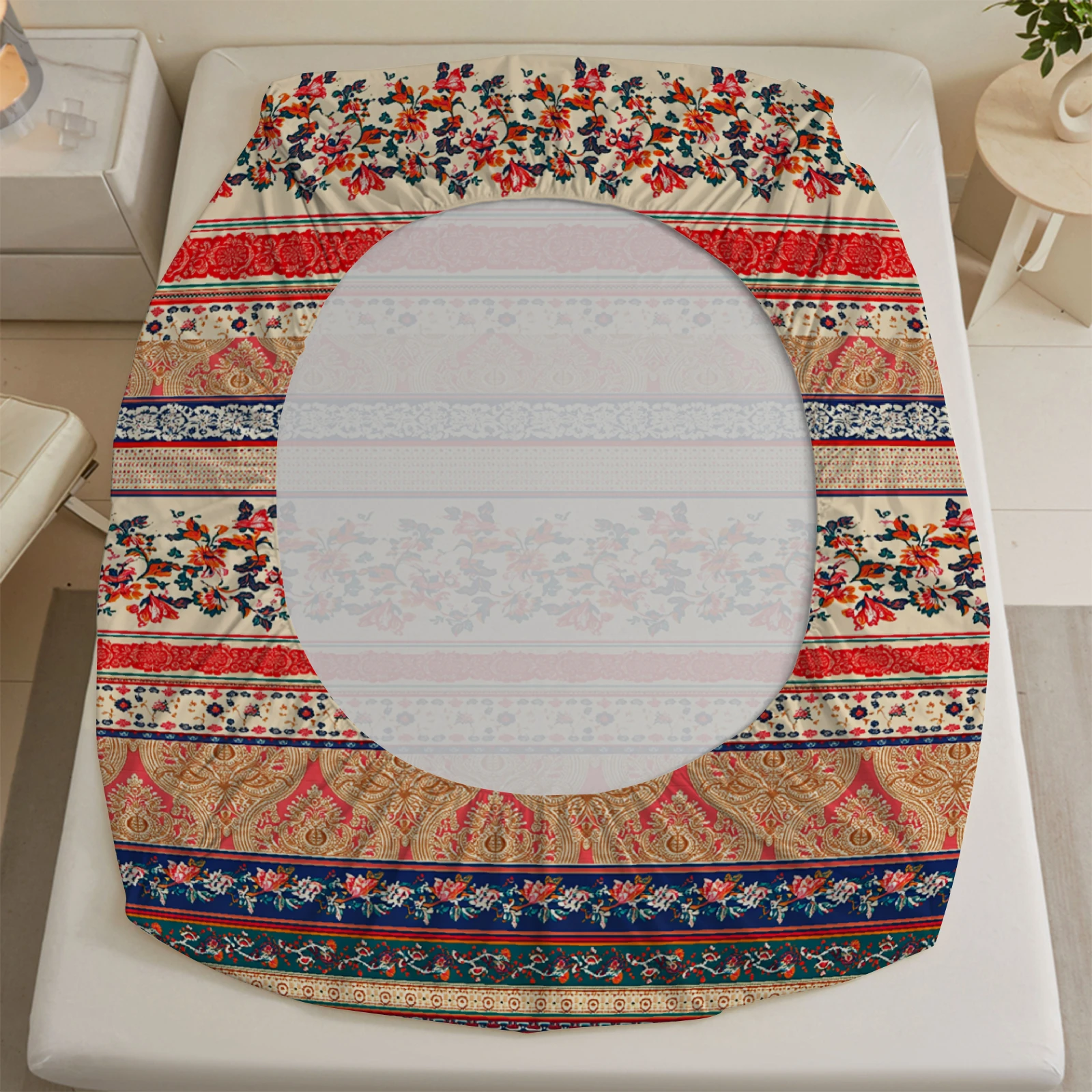 1Pc Fitted Sheet Boho Vintage - Fitted Bed Sheets Deep Pocket ulasan dan harga