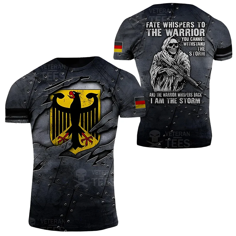 Germany Flag T Shirt Men Tops Tee Shirts 3D Jungle Camo Printed Deutschland Eagle Emblem T-Shirt Olive Beige Forest Short Sleeve image 5