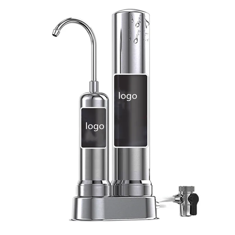 Stainless Steel Faucet Water Purifier 2 Stage UF Filter with Reusable PVDF Membrane