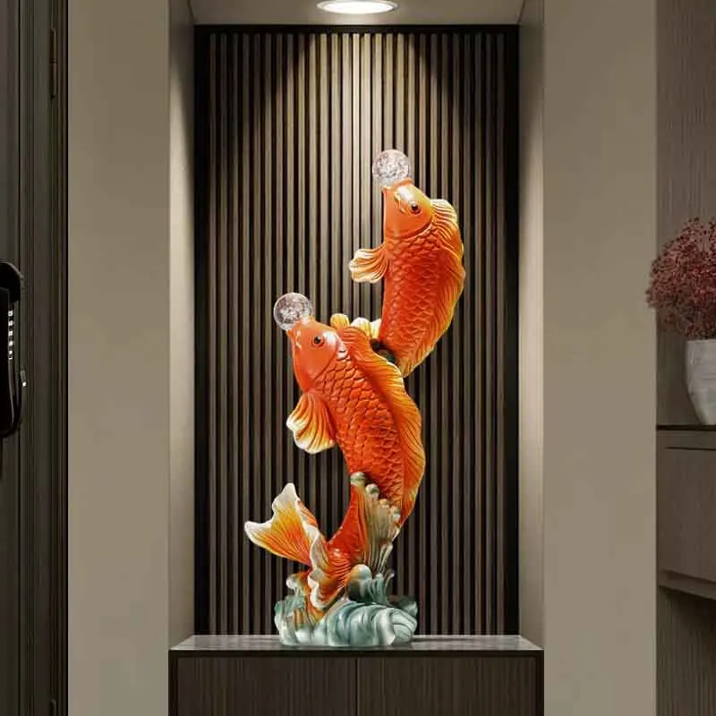 Carp Sculpture, Living Room Decor Statues , Animal Fish Statue, Creative Resin Artwork, TV Cabinet Crafts, Home Decoration Gift