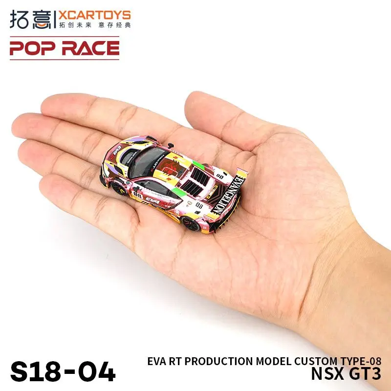 Toyi โมเดลรถแข่งของเล่นจำลองรถของเล่น GT3รถ EVA RT Honda Alloy 1/64NSX