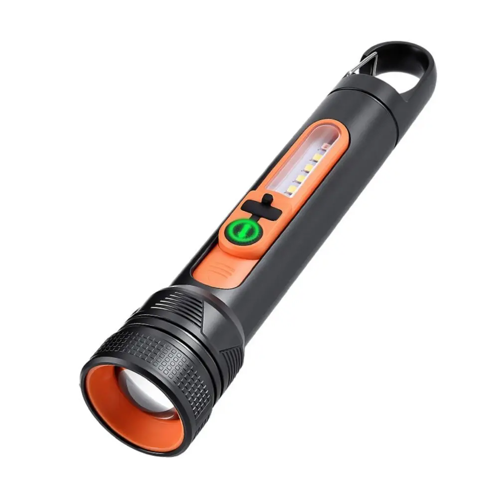 Built-in Battery LED Flashlight Side Light USB Charging High-Intensity Flashlight White Laser High-Intensity