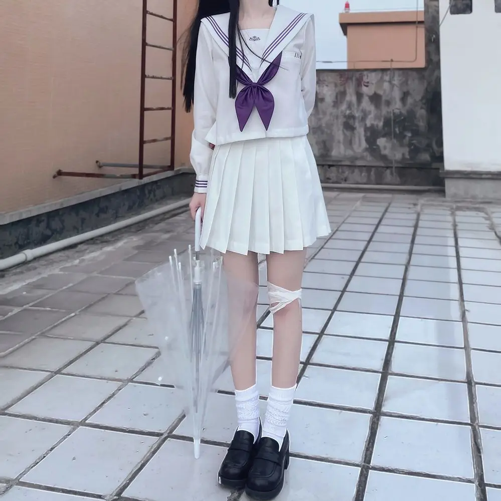 Japan Genuine School Jk Uniform Student JK Sailor Suit Long-Sleeved Intermediate Suit Cosplay-Friendly Uniform Cute Uniform