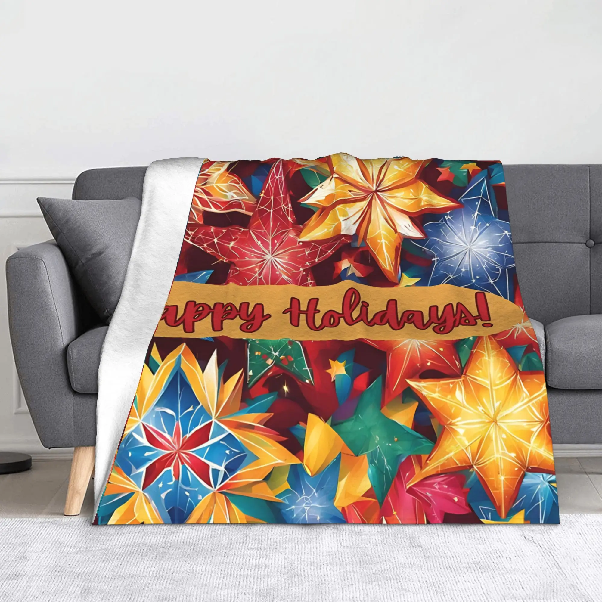 Philippines Christmas Parol Blanket Flannel  Super Warm Throw Blankets for Outdoor Travel Bedroom Quilt