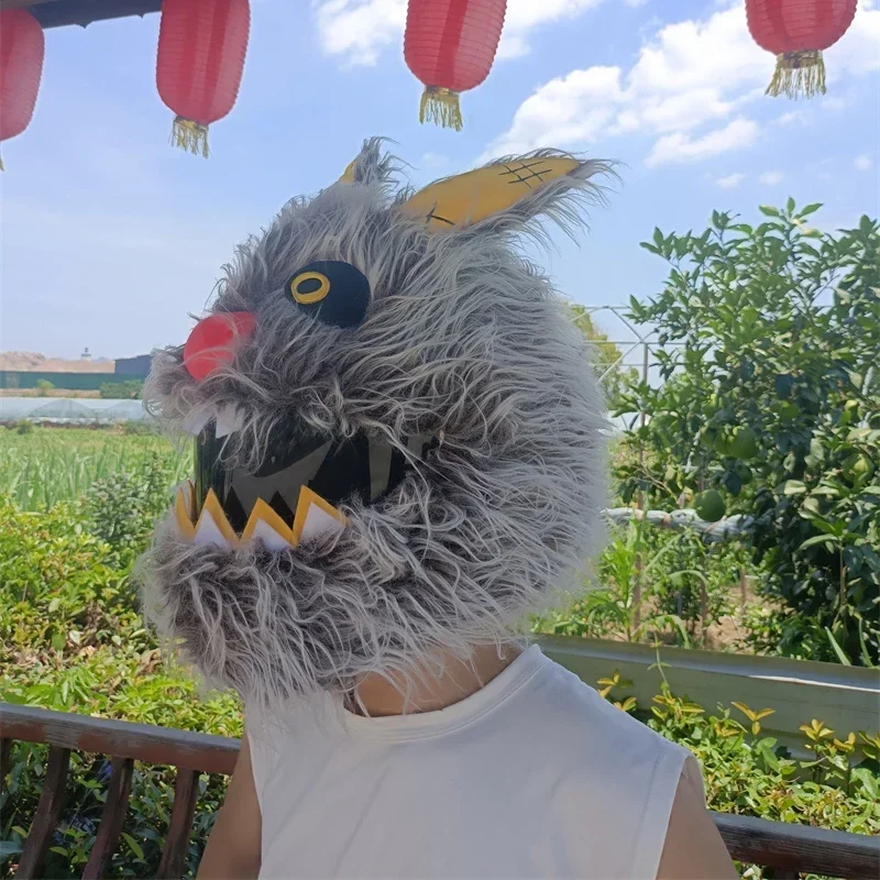 Helmet Protection Headgear Cover Cartoon Fluffy Scar Rabbit For Motorcycle Full-Face Case For Outdoor Fun Personalized Helmets