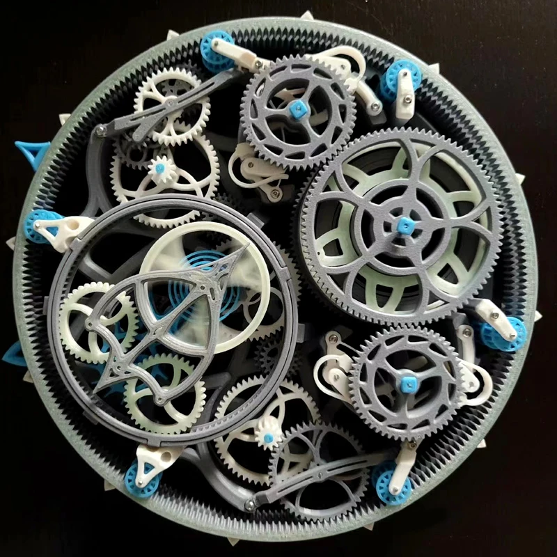 3D printing mechanical movement Tourbillon structure assembly learn for watch maker random color