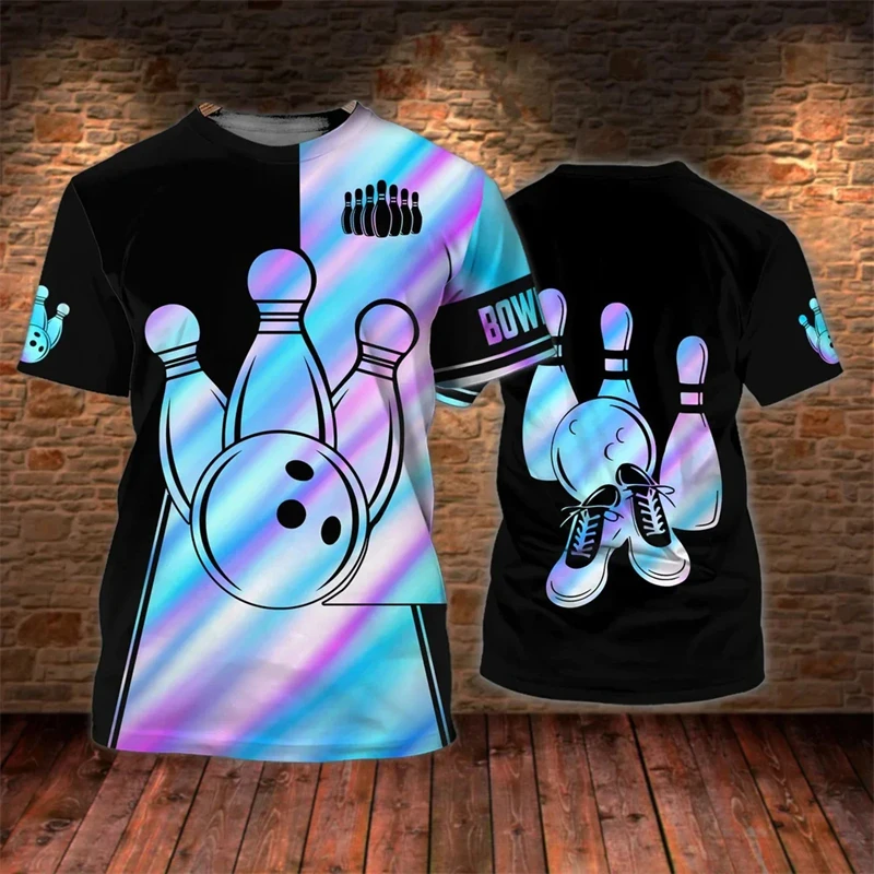Summer New Fashion 3d Print Bowling T-Shirt Daily Casual Sportswear Men Women Hip Hop Round Neck Short Sleeve Oversized Tops 4XL
