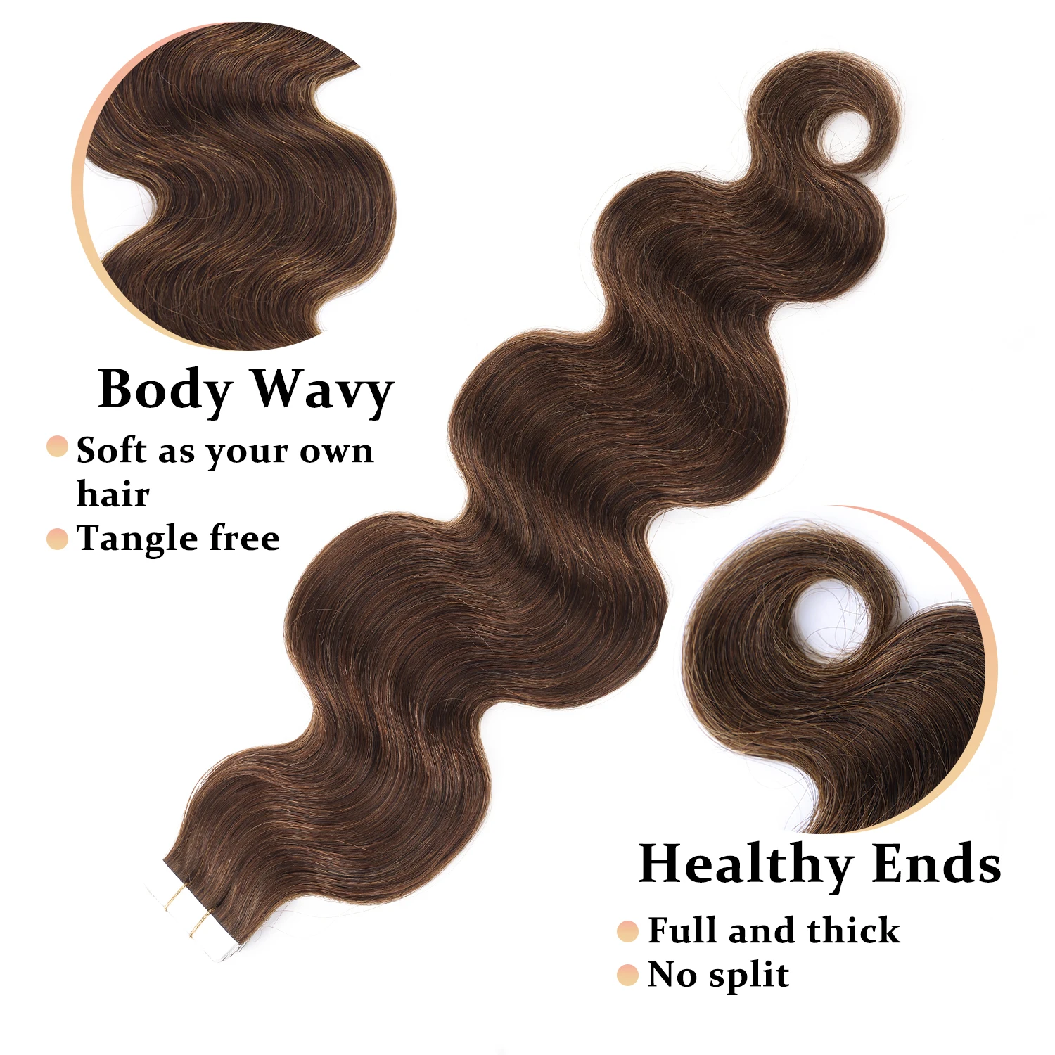 الشريط في شعر مستعار بشري 20 قطعة/الحزمة الجسم موجة شريط شعر بشري حقيقي في ملحقات شريط سلس في وصلة إطالة شعر طبيعي حقيقي