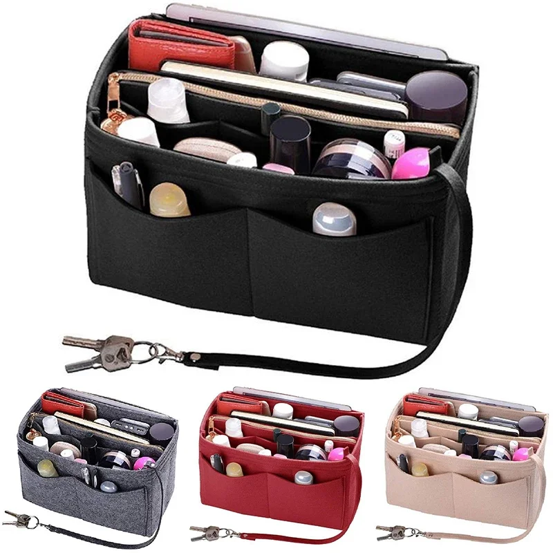 EverToner Felt Insert Bag Organizer Fits for Tote Purse in Cosmetic Travel Inner Storage Bags
