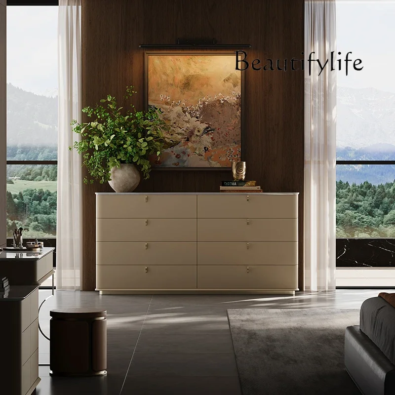 

BJ Light Luxury Living Room Natural Marble Chest Cabinet, Italian Storage Cabinet, TV Cabinet And Locker Integrated