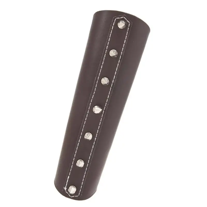 652F 1PC Breathable Adjustable Motorcycle Arm Guards Punk PU Leather Wrist Protectors For Cycling Outdoor Activity