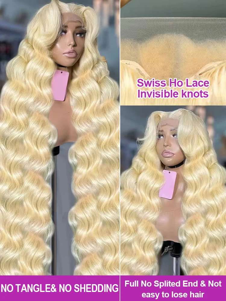 موجة المياه الدانتيل شعر مستعار أمامي 613 شقراء 13x6 الجسم موجة Hd الدانتيل الباروكة الأمامية قبل قطعها البرازيلي فضفاض متموج خصلات الشعر المستعار الإنسان 40 بوصة