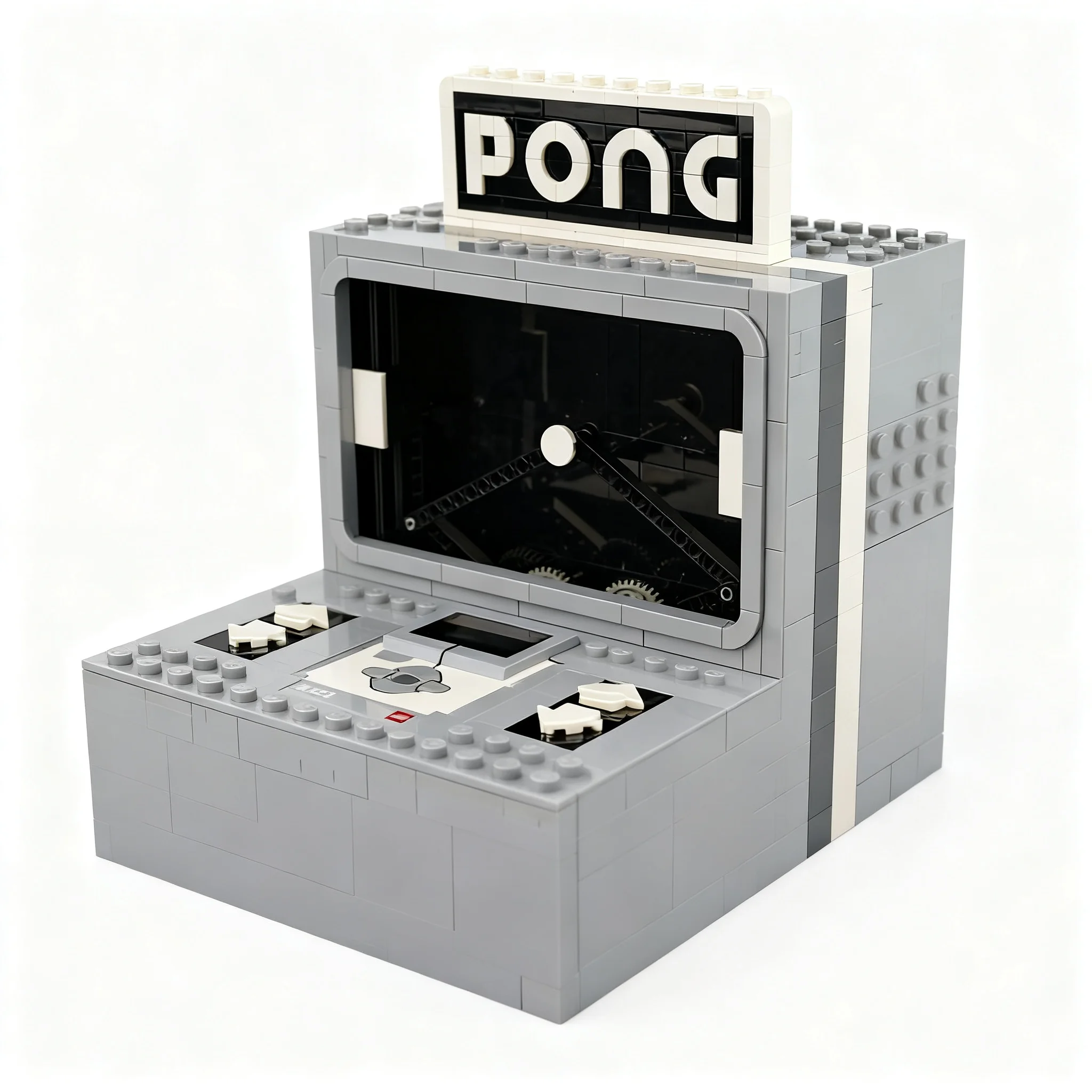 1496pcs MOC Games Pong Arcade Game Model Christmas Gift Creative Assembly Decorative Collection For Enthusiasts