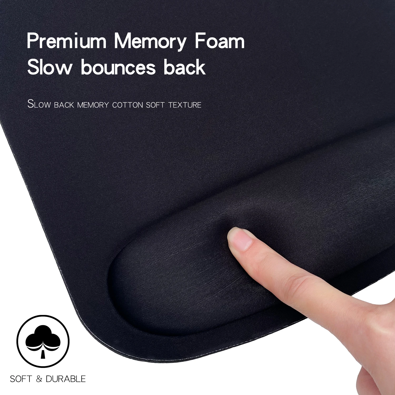 EXCO Mouse Pad with Memory Foam Wrist Support Rest Ergonomic Comfortable Office Mousepad Non-Slip Rubber Base for Computer Home