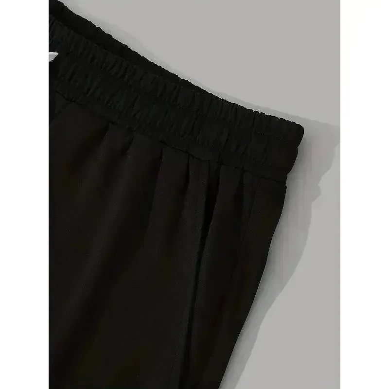 Herren Freizeitshorts, Locker Sitzende Bermuda-Shorts, Amerikanischer Vintage-Stil, Erhältlich in Schwarz/Grau – Detail 8