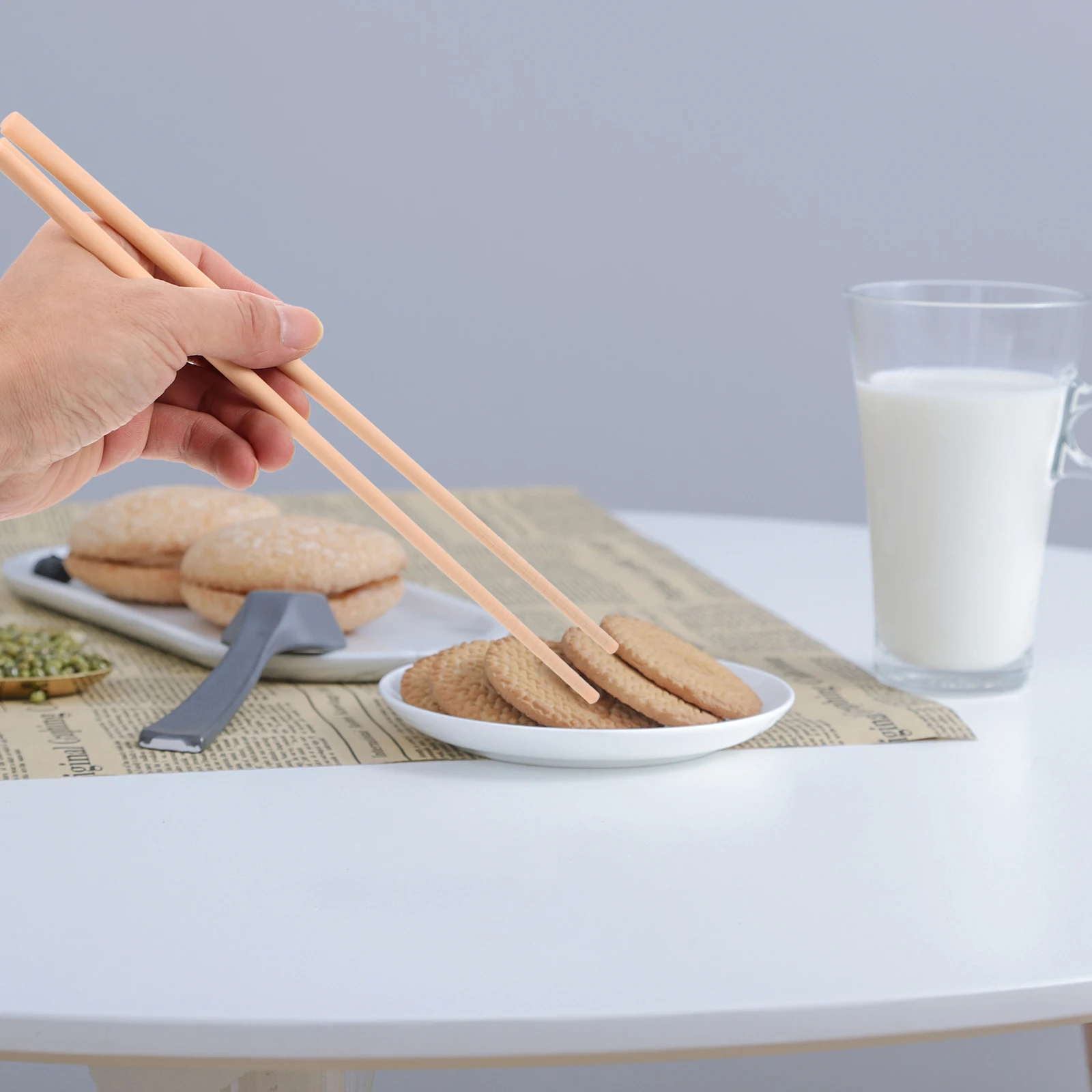 

Silicone Chopsticks Long Cooking 30cm Stainless Steel Silica Gel Hot Pot Polished Pink Easy Clean Home Tableware Storage