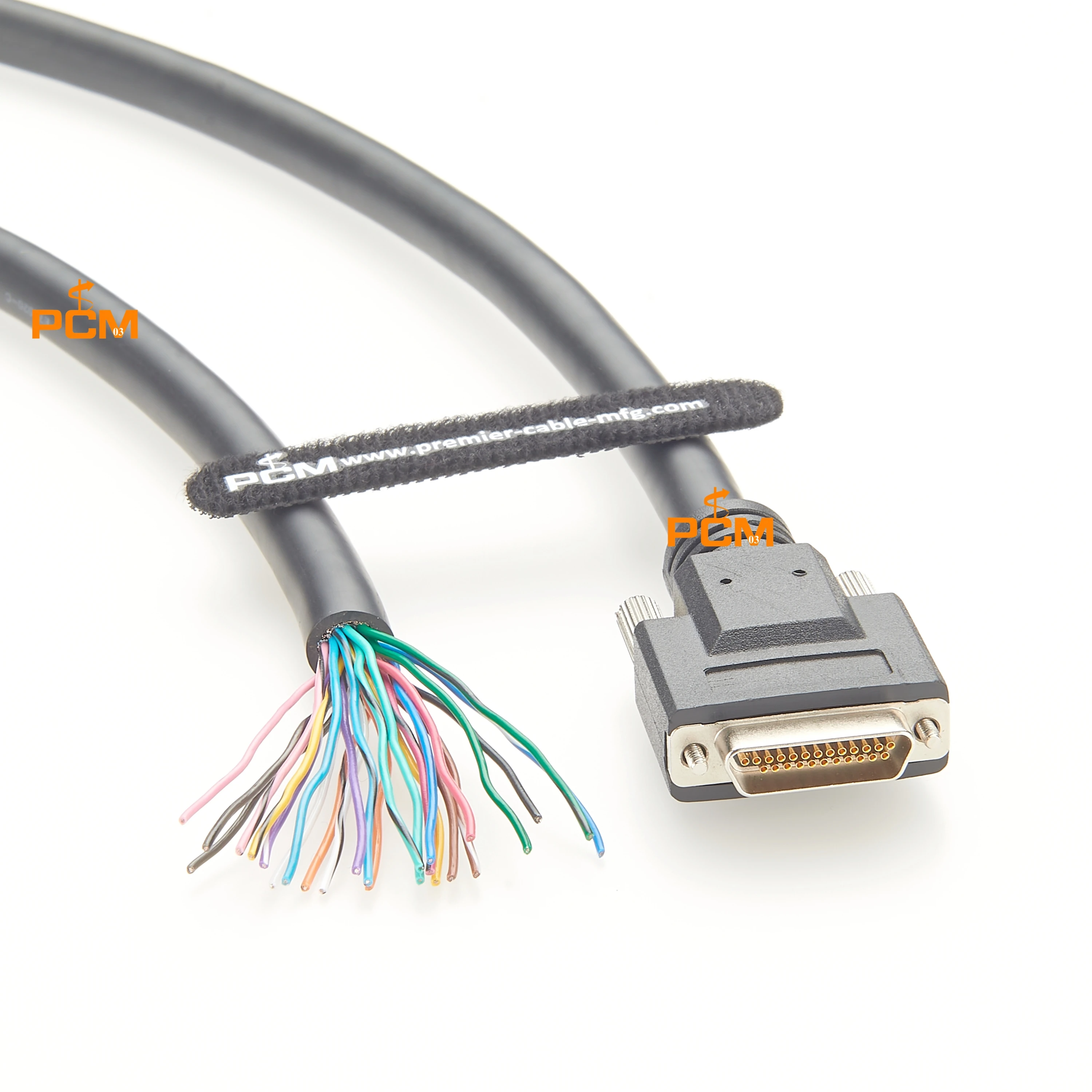 Micro D-sub 25 pin Micro-D 25 เสา Micro DB25 ขั้วต่อเปิด Breakout Cable Shielded Serial control trigger Cable