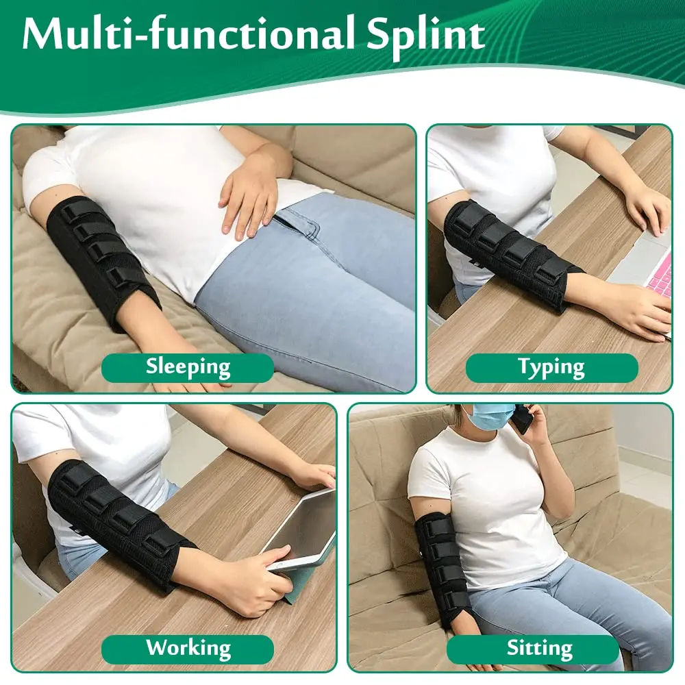 Elbow Support Brace Splint Immobilizer Stabilizer for Ulnar Nerve Entrapment &Cubital Tunnel Syndrome,Adjustable Elbow Nighttime