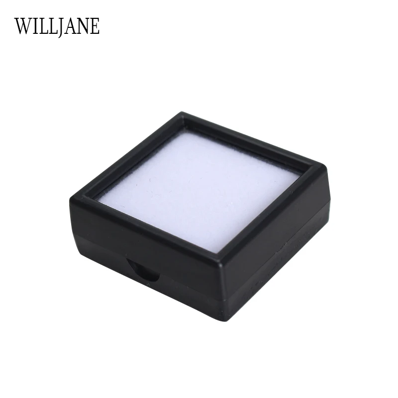 Wholesale Loose Diamond Gemstone Storage Collection Display Box Top Glass Beads Organizer Show Case Square Gems Holder Container