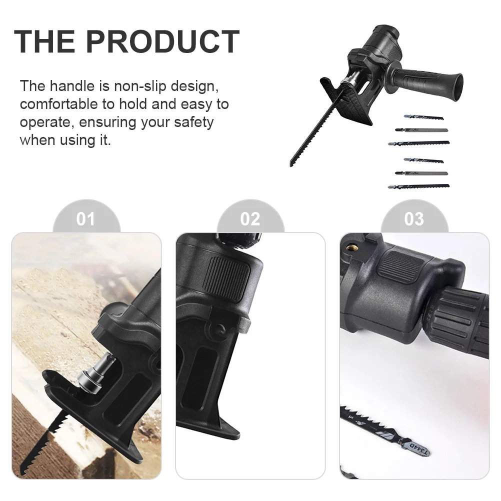 Zestaw konwertera do piły elektrycznej do wiertarki, adapter do piły szablastej, przenośne narzędzie do obróbki drewna, sztywny trójkątny wał