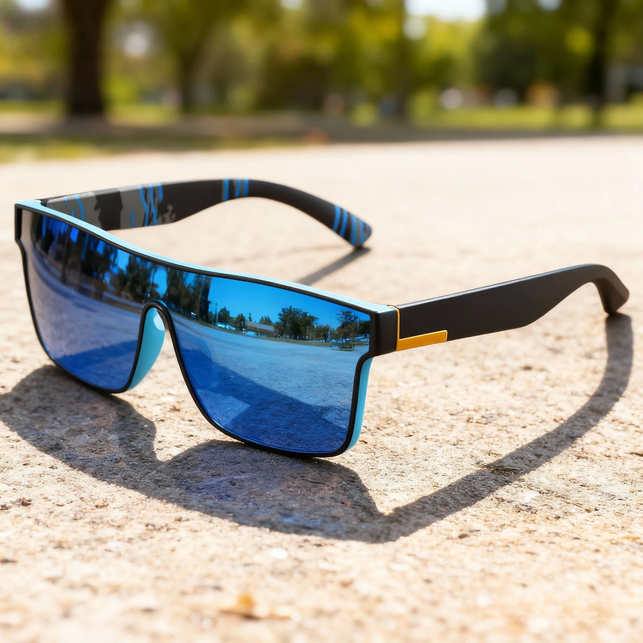 2PCS Classic Colorful Sports Sunglasses - One-Piece Lens, UV400 Unisex for Outdoor, Travel & Daily image 3