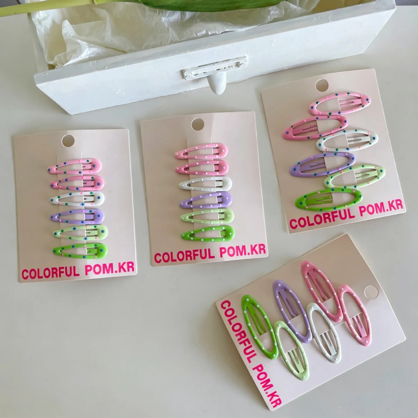 Hair Clip Enamel Polka Dot Korean Cute Bright Color for Bangs Side Child Teen Daily Wear High Quality   Accessories