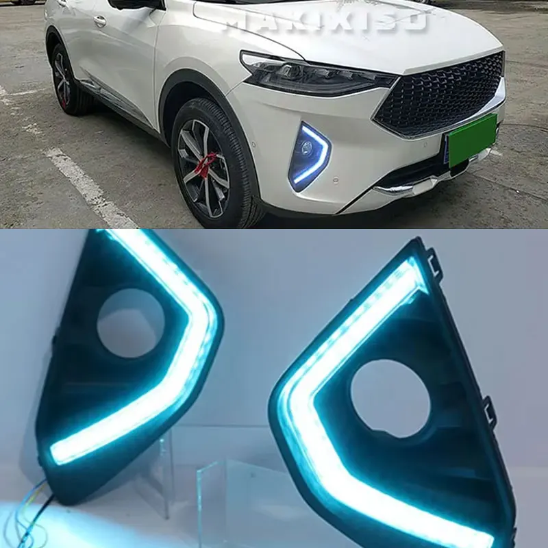 

1 Set Car LED Daytime Running light LED Daylight For Haval F7 F7X with Yellow Turn Signal Light and blue mode