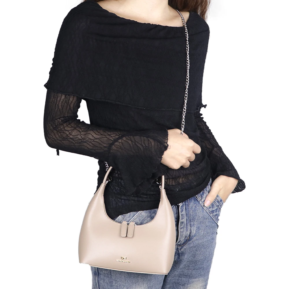 Royal Bagger แฟชั่น Mini กระเป๋าถือผู้หญิงหนังแท้ Crossbody กระเป๋าลําลองไหล่กระเป๋า 2601