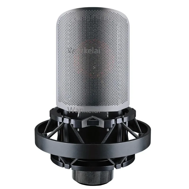 Professional Recording Microphone Kit with Shock Mount And Pop Filter for Vocal Podcasting Radio Studio Use - USB Condenser