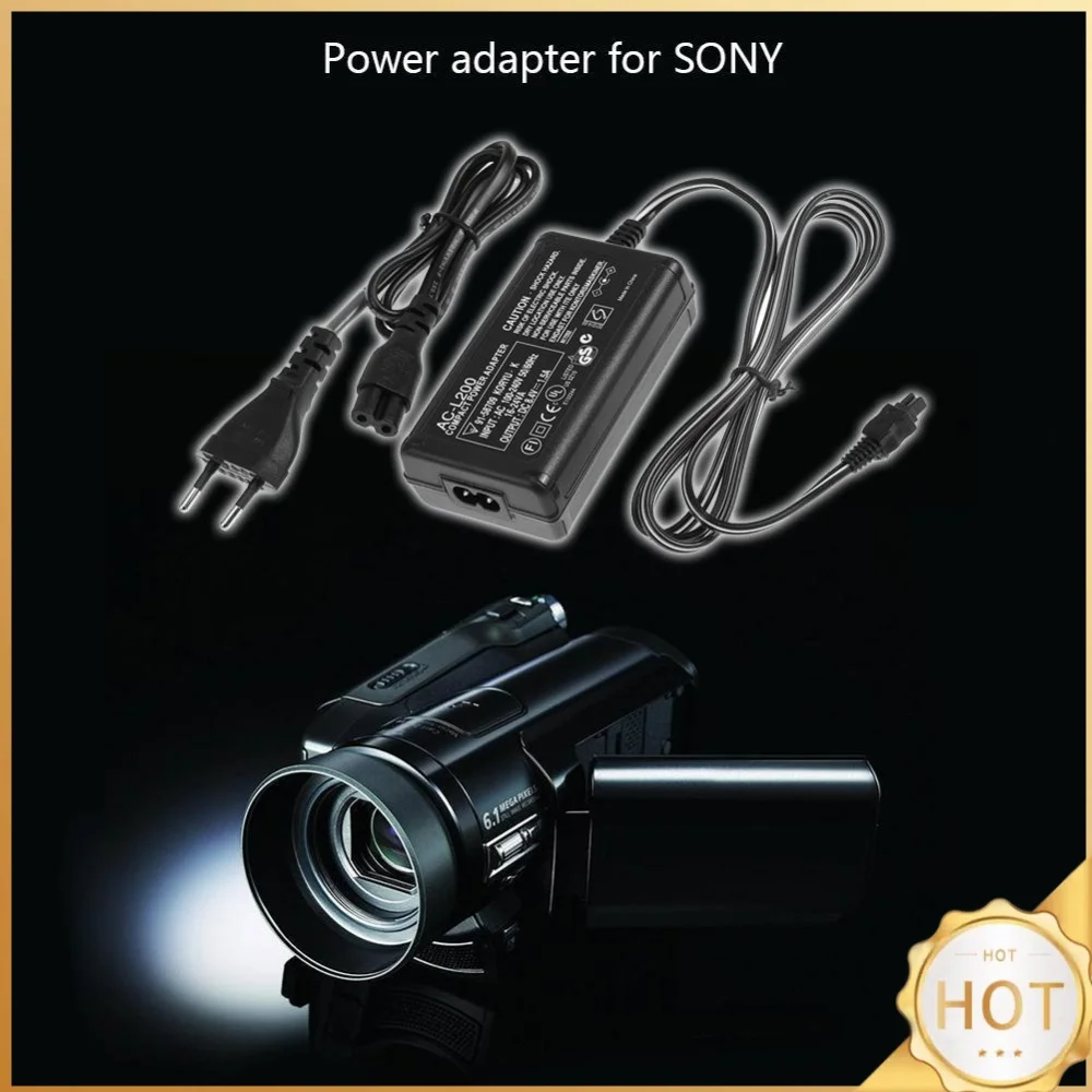 Camera Charger Adapter Professional Power Adapter Camcorder Charger with LED Indicator for Sony AC-L200 L25B DSLR Camera