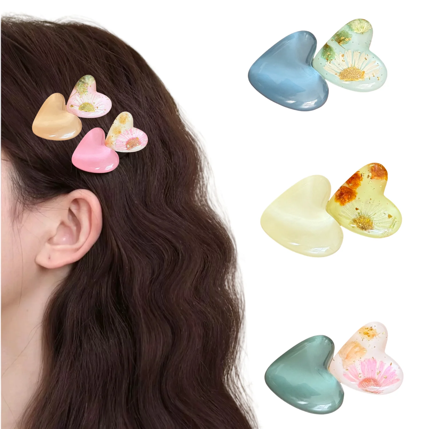 

Dowell Cute and Sweet Heart Shape Mini Acetate Hairpin Bangs Clip Women's Hair Accessories