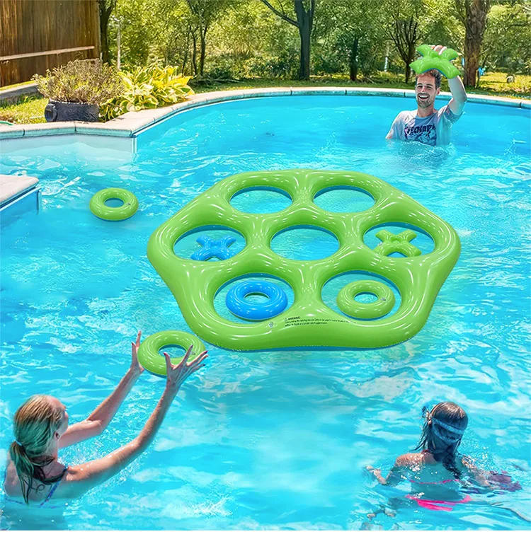 ของเล่นน้ำเป่าลมรูปหกเหลี่ยมใหม่ ฤดูร้อน 2026 เกมโยนห่วง PVC แบบอินเทอร์แอคทีฟ สำหรับเด็กและผู้ใหญ่ สนุกสนานกับการเล่นน้ำในฤดูร้อน