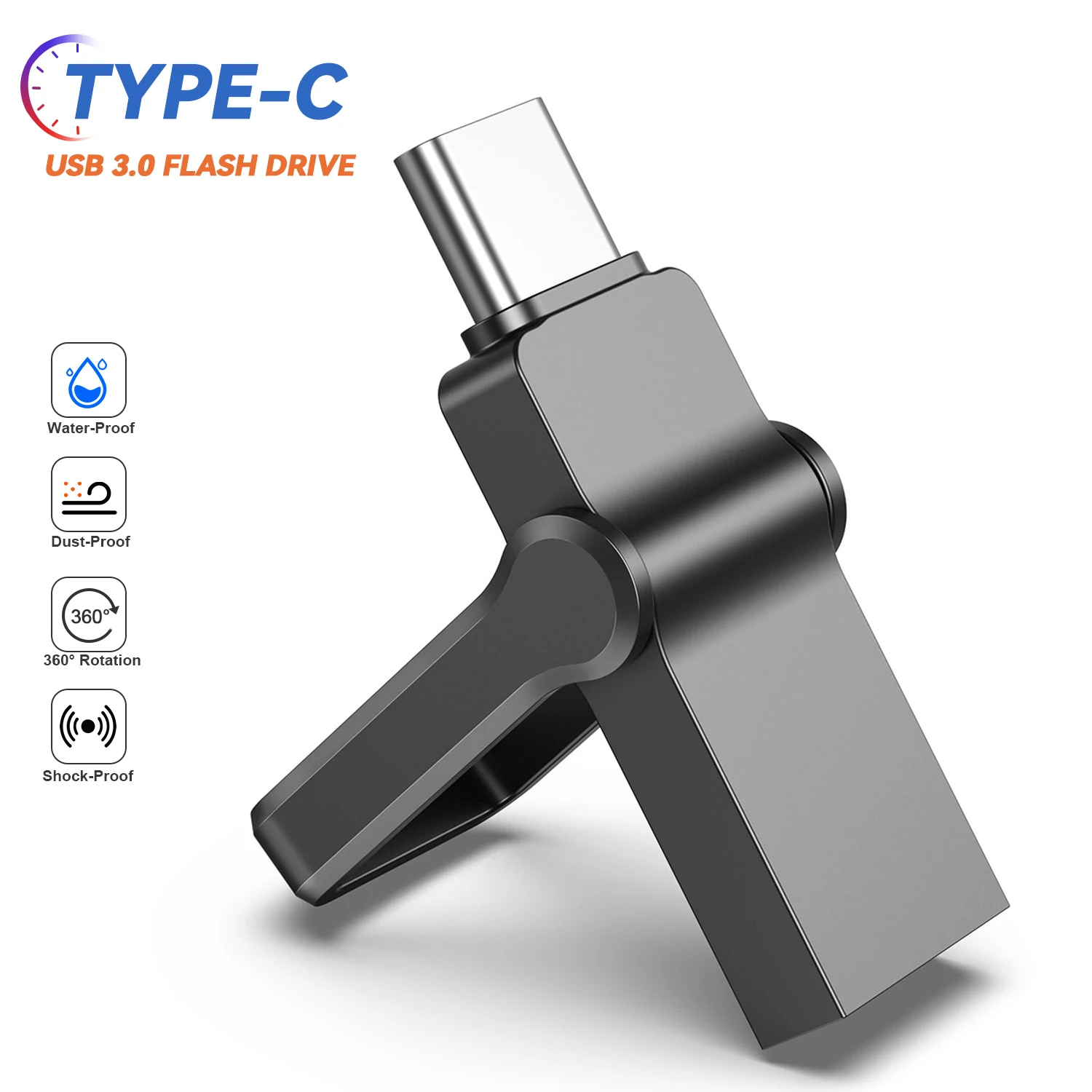 TOPESEL 64GB Type C Flash Drive Dual USB 3.0 Flash Drive 128GB USB A Thumb Drive UDP-Tech Waterproof Type C Flash Drive