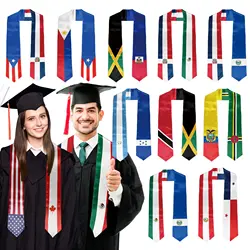 Custom Sash Graduation 2023 Gepersonaliseerde Stola Sjerpen Met Gemengde Nationale Vlag Gift Voor Graduation 'S Dag Sjaal Mix