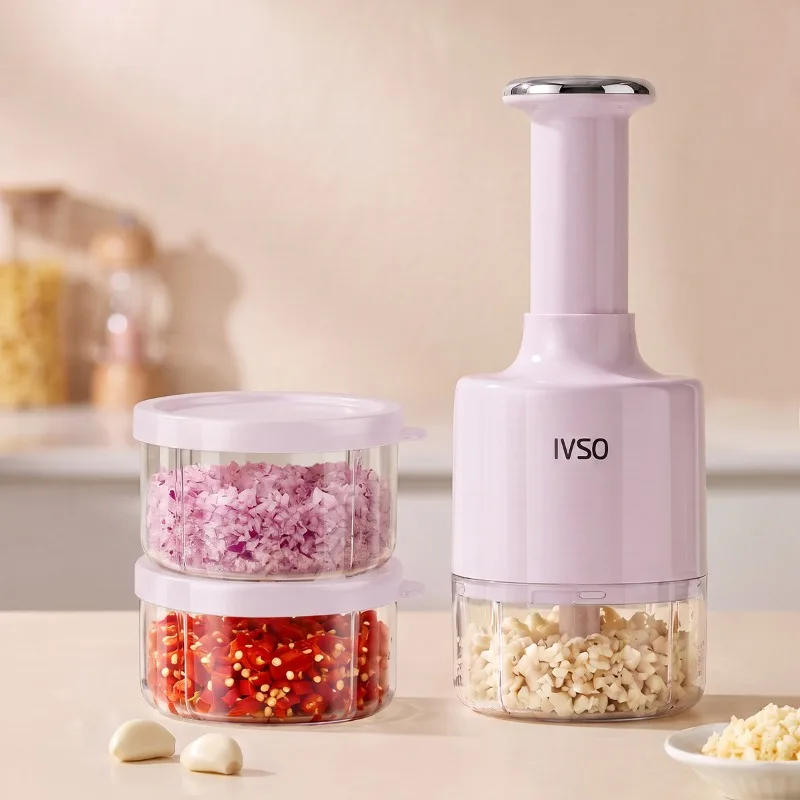 Manual Press Garlic Mincer Plastic Kitchen Gadget Handheld Garlic Crusher Chopper Tool