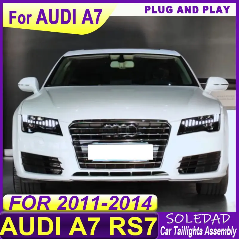 Car Headlights Assembly for Audi A7 LED Headlight 2011 2012 2013 2014 Headlights Upgrade RS7 DRL Turn Signal High Beam