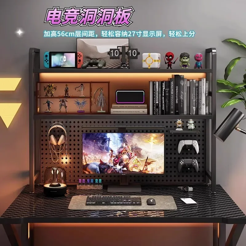 Desktop Shelf Bookshelf Desk Storage Hole Board Station Decorative Computer Desk Storage