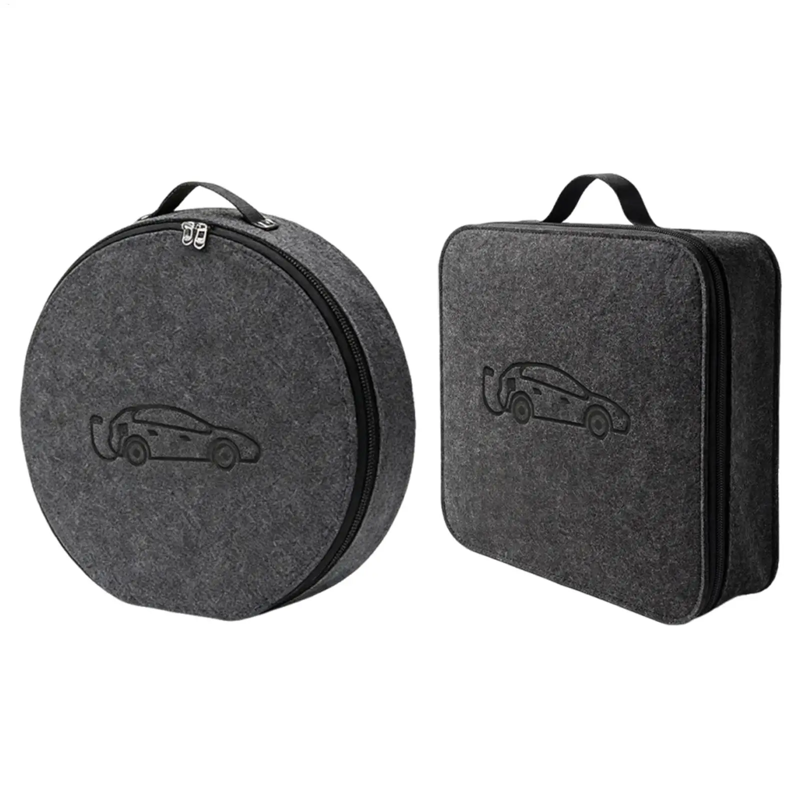 EV Car Charging Cable Storage Bag Round/Square Charging Units Bag for Outdoor Travel Road Trip Daily Driving Commuting