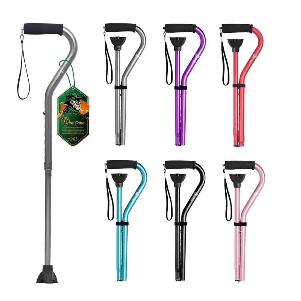 

Walking Cane for Men & Women Adjustable Cane with Offset Soft Cushioned Handle -Portable Lightweight Sturdy Mobility Walker