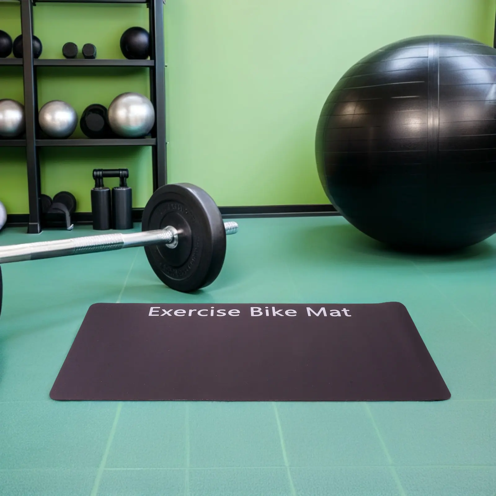 2Pcs Fitness Equipment Shock Absorbing Mat 23.6x11.8in Non Slip Floor Protector for Treadmill Exercise Bike Gym Noise Reduction view 6