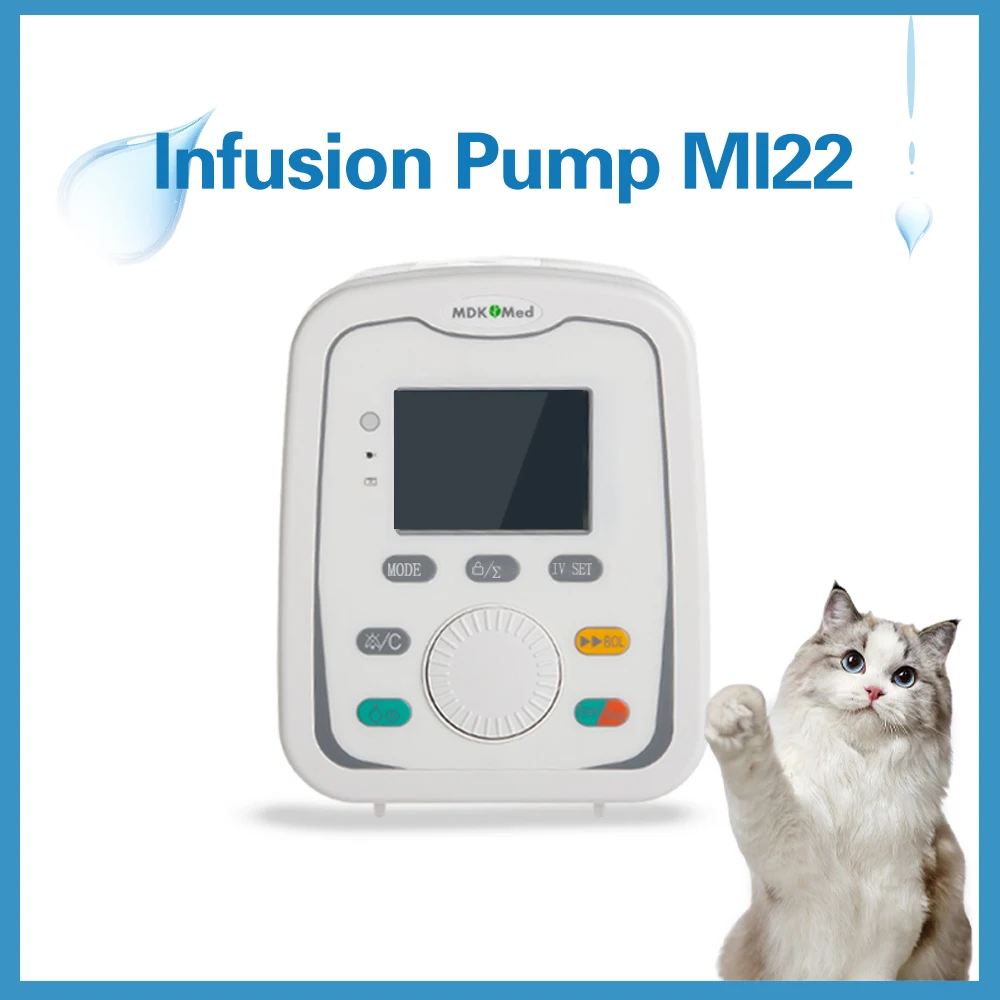 Bomba de infusión para clínica veterinaria, bomba de infusión para animales y humanos MI22, bomba de infusión portátil MDK-VKAI