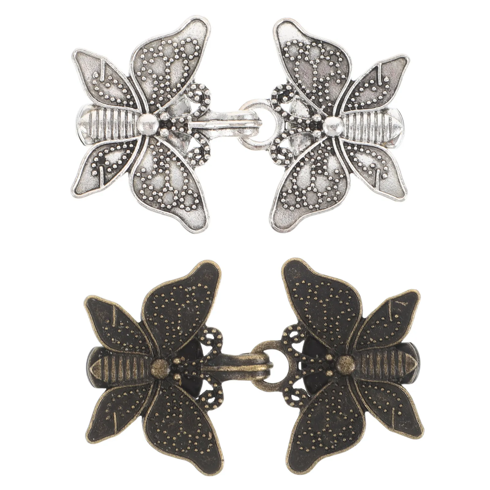 

2 пары винтажных металлических зажимов-бабочек для шалей, кардиганов, свитеров, декоративные клипсы для женской одежды