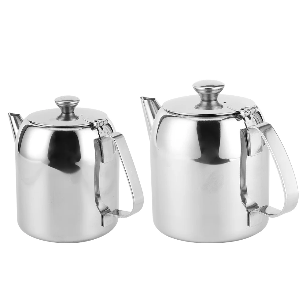 500ml 850ml Teapot Stainless Steel Coffee Pot Cold Water Kettle Short Spout for Home Hotel Restaurant