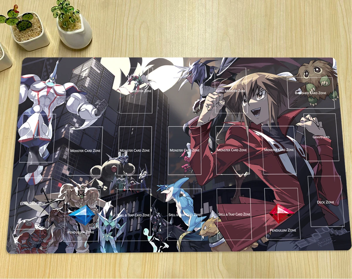 YuGiOh GX Playmat Elemental HERO Neos Jaden Yuki TCG CCG Mat Board Game Trading Card Game Mat Rubber Mouse Pad Desk Mat Free Bag