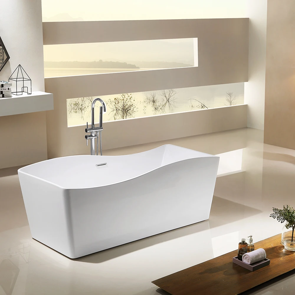 

CUPC Bath Supplier Unique Design Portable Free Standing Tub Hotel Project Acrylic 1 Person Soaking Bathtubs