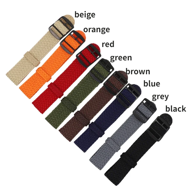 High Quality Fabric Woven Bracelet One Piece Watch Band Canvas Wristband 14mm 16mm 18mm 20mm 22mm Nylon Colorful Strap