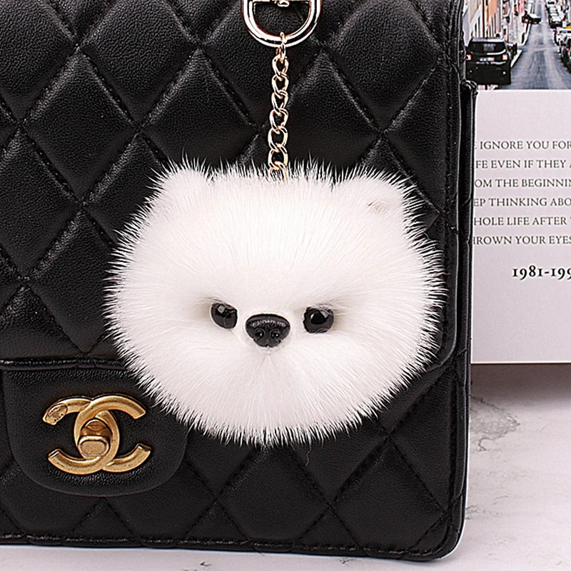 Porte-clés de simulation de chiot mignon pour dames, joli jouet en peluche pour sac à dos, tentures moelleuses, cadeau pendentif pour amoureux, étudiant, 10cm